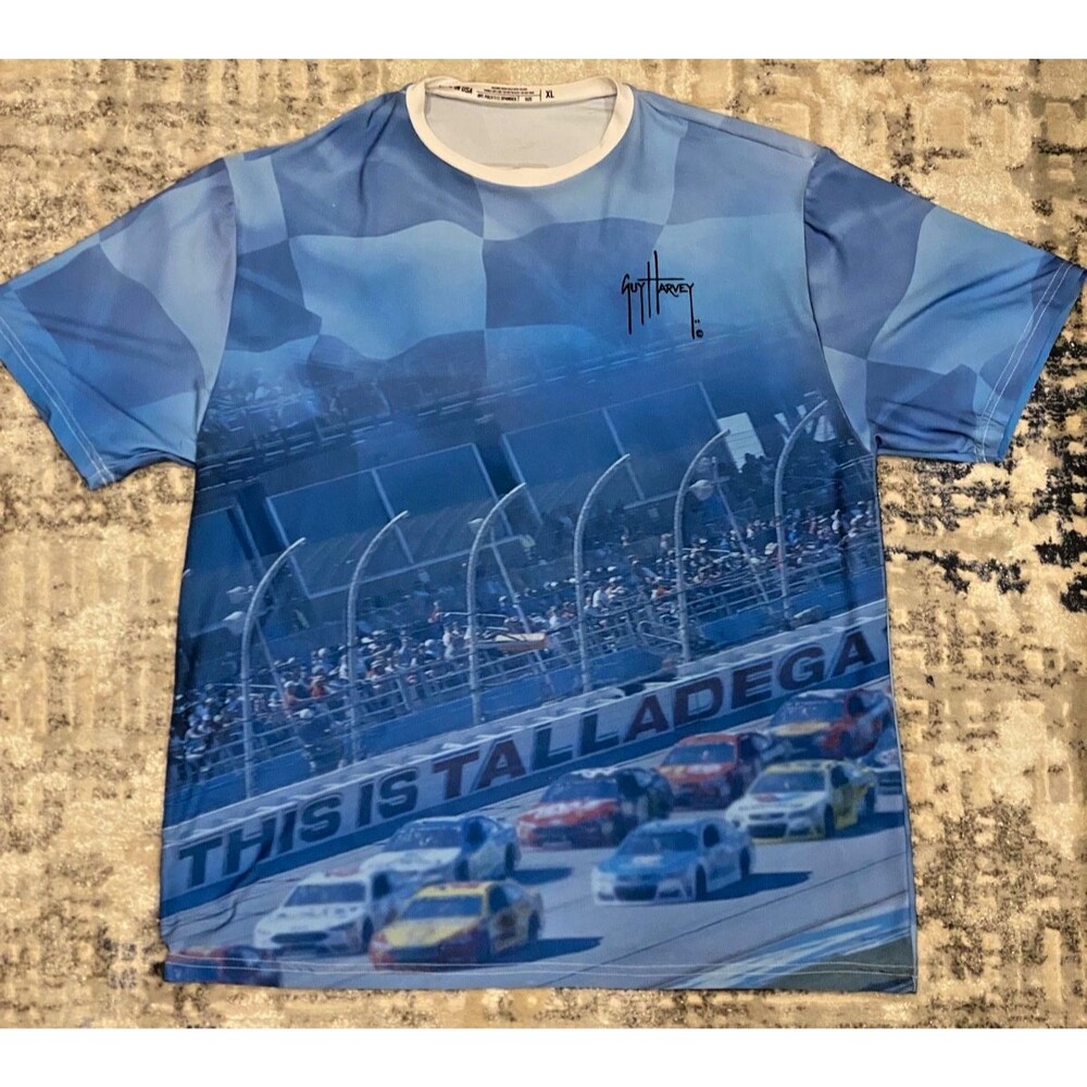 Guy Harvey X Nascar Talladega T-Shirt Short Sleeve XL All Over Print Mahi